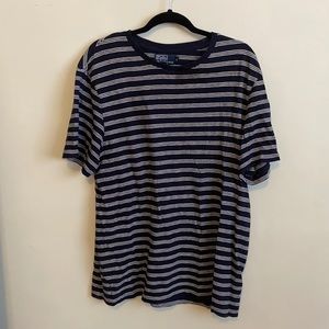 Blue and white striped men’s t-shirt